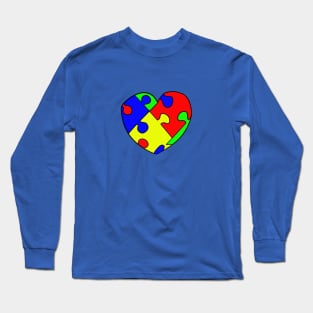 Bright Jigsaw Heart Long Sleeve T-Shirt